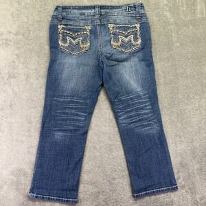 Hydraulic Womens Blue Denim Cropped Jeans Distressed Medium Wash Size 7 / 8‎